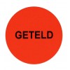 F914 rol @ 2.000 etiketten permanent rond 35 mm fluor rood met zwart bedrukt geteld F914 rol @ 2.000 etiketten permanent rond 35 mm fluor rood met zwart bedrukt geteld